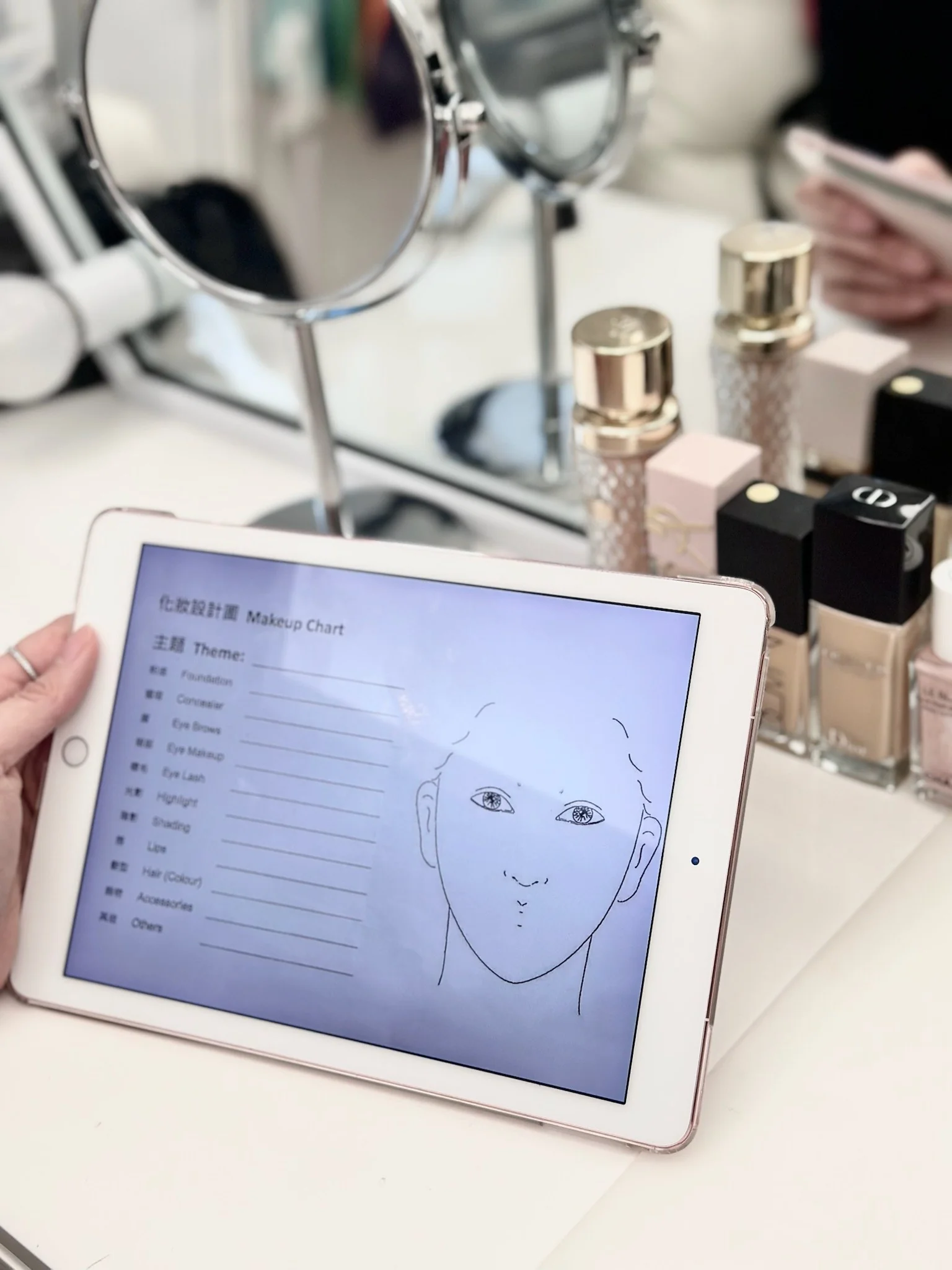 個人化妝班：化妝設計圖 Makeup Chart 平板示範